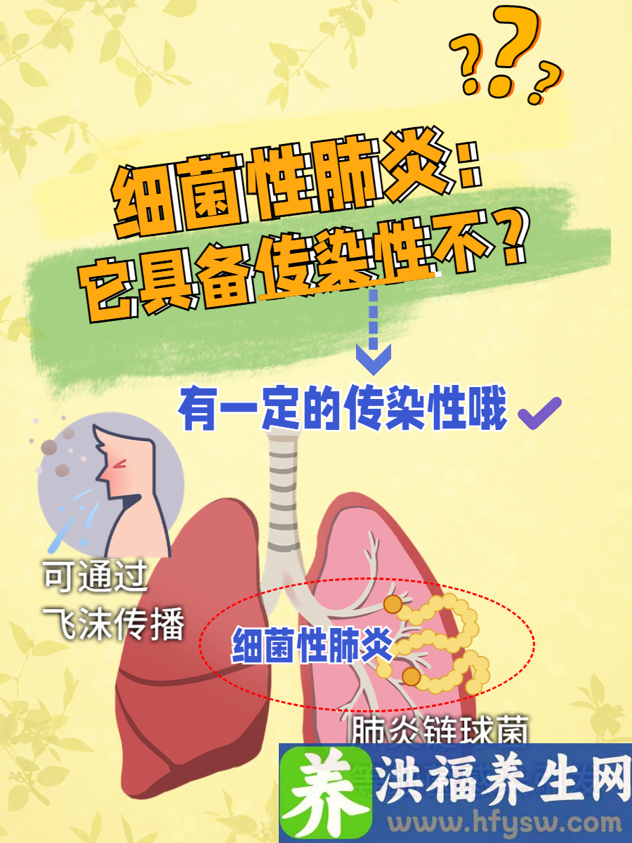 细菌性肺炎传染吗